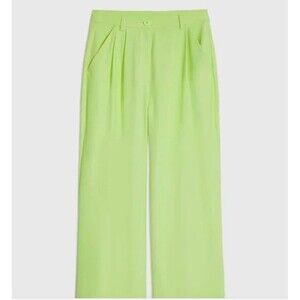 WeWoreWhat High Rise Pleated Pants 2 Neon‎ Green ($79)